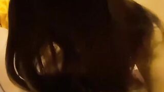 Naughty Japanese girl delights in her lover before pissing