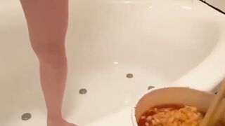 Naughty Japanese girl delights in her lover before pissing