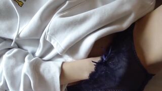 Japanese girl pleasuring herself and peeing in private video