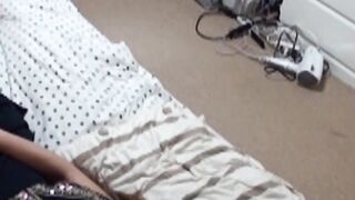 Watch a teen masturbate on the bed before heading to school