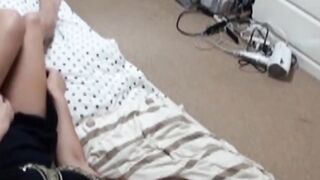 Watch a teen masturbate on the bed before heading to school