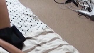 Watch a teen masturbate on the bed before heading to school