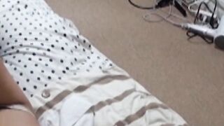 Watch a teen masturbate on the bed before heading to school