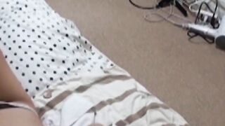 Watch a teen masturbate on the bed before heading to school
