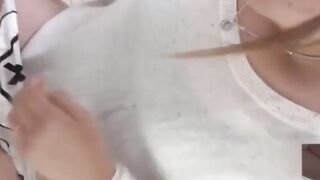 Kinky Asian brunettes pissing all over their hairy bodies