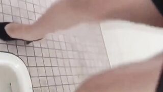 Kinky Asian brunettes pissing all over their hairy bodies