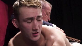 Tyler Saint hands work Colton Fox hard shaft in intense milking session