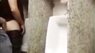 Public Bathroom Group-Sex Party with Anal Play