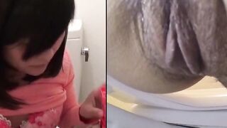 Asian Babe Gives Intense Squirt Show In Toilet - Fingers Herself For You