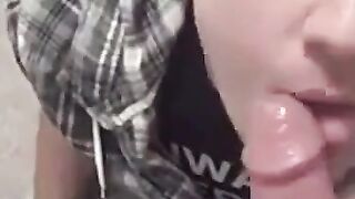 Big Dick's Deepthroat Pleasure! Hot Brunette Babe Sucks & Swallows Huge Load!