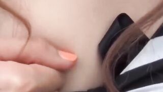 Redheaded Bombshell Goes Public - Nude Beach Striptease & Peeing