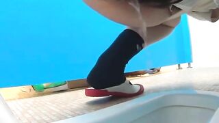 Japanese Brunnete's homemade Adventure - Train Peeing Fun