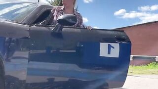 Hot Blonde Driver Plows Mechanics Table in Hard Core Sex