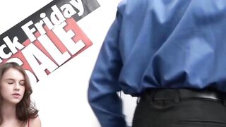 Teenage Shoplifter Gets Away With Stealing Lingerie By Giving Blowjob To Security Guard And Facesitting On Him In Public Restroom Booth