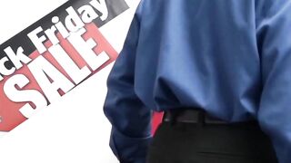Teenage Shoplifter Gets Away With Stealing Lingerie By Giving Blowjob To Security Guard And Facesitting On Him In Public Restroom Booth