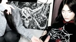 Emo Girl Jerking Off Goth SheMALE With Big Dick And Facial