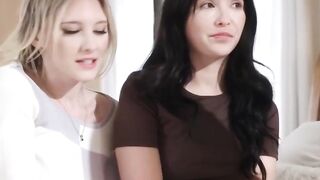 Blonde & Brunette BFFs Scissor-Fuck Each Other's Pussies In A Wild Threesome