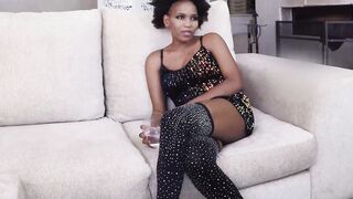 Curvaceous Black Bombshell - First Casting Session Gone Wrong