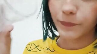 Hot Cosplay Babe Sucks And Swallows A Huge Load In Copper Mug