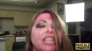 Dominated chubby submissive gets untied