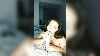 Curvy Hispanic on Pink Dress Masturbate her Creamy Cunt with