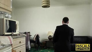 Petite tied submissive gets plowed and sex toys