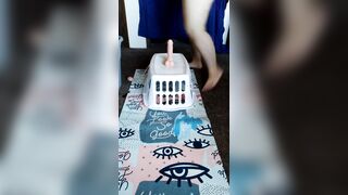 POUNDING MYSELF WITH THE SEX TOY TO SQUIRT ON MY YOGA