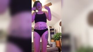 chick Desperate to Pissing on Floor Begs YOU to allow