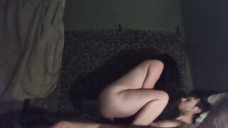 Step Brother Enjoying Fucking Sister trying to be Quiet from