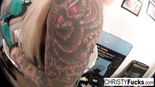 Beauty babes Christy and Kirsten banged each other silly