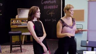 Stepmom Ryan Keely and Freya Parker Almost Caught By Customer