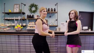 Stepmom Ryan Keely and Freya Parker Almost Caught By Customer