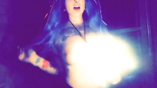 Goddess Film bimbos Shoves Glow Stick inside Twat