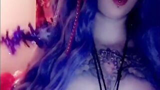 Goddess Film bimbos Shoves Glow Stick inside Twat