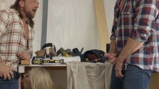 Two Carpenters Fuse Their Skills In A Rough Anal Threesome