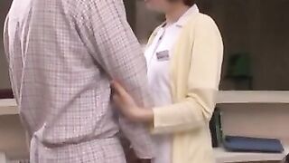 Japanese Nurse Shows Off Her Panties in Hospital - Naughty Patient Treatment