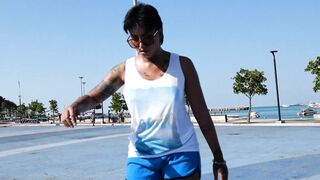 Thailand's Hottest Skateboarding Teen Babe Rides Her Boyfriend's Big White Dick