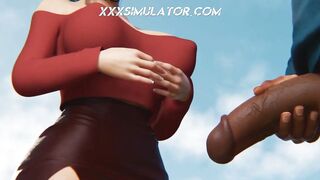 Public Sex - BBW Redhead Rides Big Black Dick at Car Repair Shop
