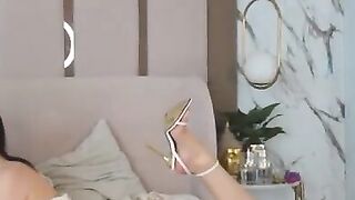 Sexy Brownette's Lingerie Striptease - Live Cam Show with Close-ups