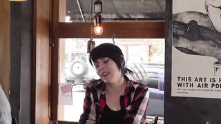 German hoe does hand job with a strange man