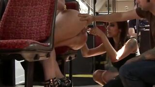 Public Bus Gangbang Fucking and Spanking in Berlin Rough Anal Sex and Blowjob