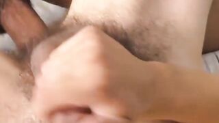 Eddie gets wrecked bitch style by Bruces massive thick cock