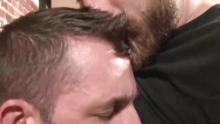 James Roscoe throats and takes Morgan Blacks monster cock