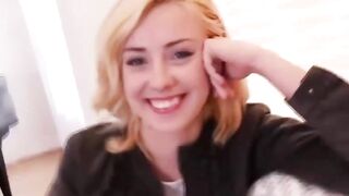 Big dick for cute blonde spinner on her first video shoot