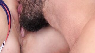 Megan Marx fingers her pussy and licks the cum off greedily