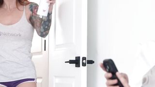Redhead Sophia Lockes post workout is relentless fucking with stepson