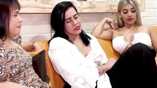 Naty Delgado heats up her nasty buddies and they end up in a threeway total of