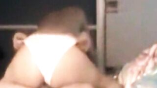 Spying on aunt riding cock with panties on