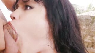 Petite brunette girlfriend likes it rough and messy