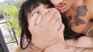 Petite brunette girlfriend likes it rough and messy